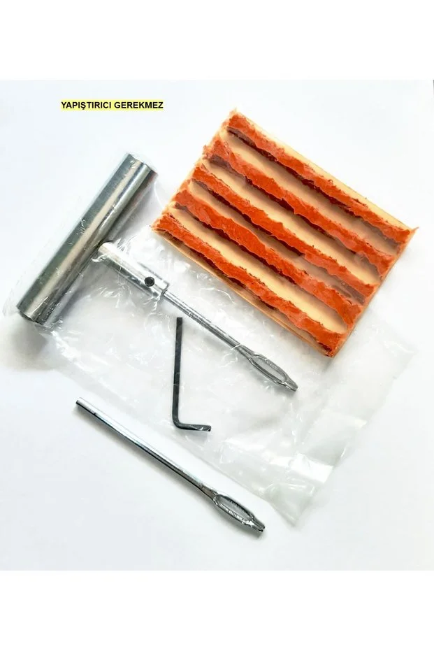  Dubleks Lastik Tamir Temel Set : 5 adet 10cm fitil , Fitil Atma ve yedek ucu